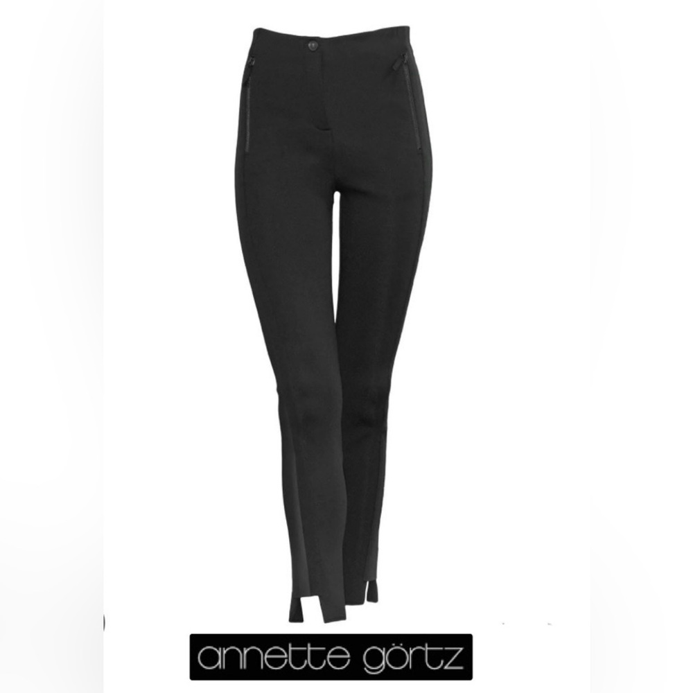 Annette Gortz Black Shine Panel Side Han Office Scuba Pant Legging Size 4/6 NWT